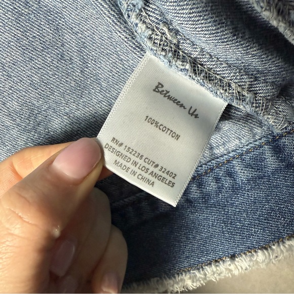 Distressed Artistic Denim Jacket w/ Painted Portrait Back | L - Picture 8 of 10